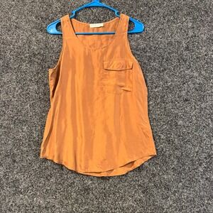EVERLANE Silk Tank Top Orange Sleeveless Pocket Extra Small